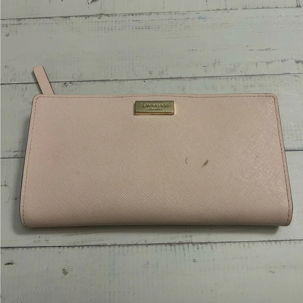 Kate Spade Blush Pink Clutch with Gold Accent, COA